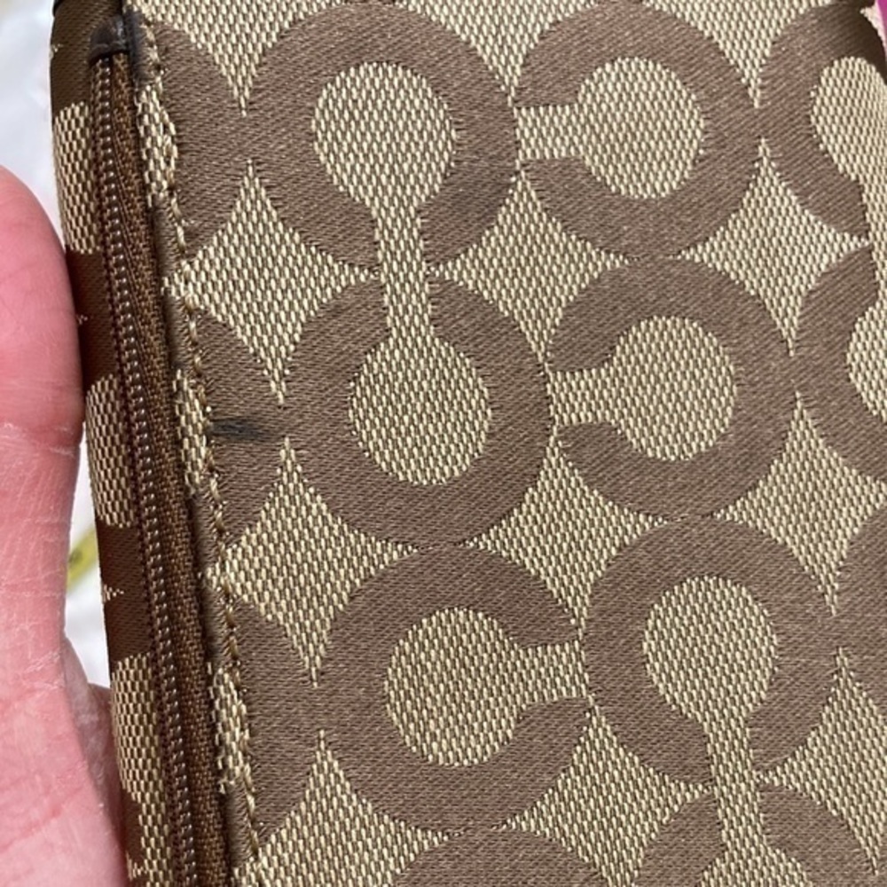 Coach checkbook khaki brown op c checkbook wallet - Picture 4 of 16